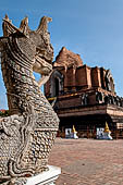 Chiang Mai - The Wat Chedi Luang. The massive chedi heavily damaged by an earthquake has been partially reconstructed apart from the spire since nobody can be sure what it looked like. 